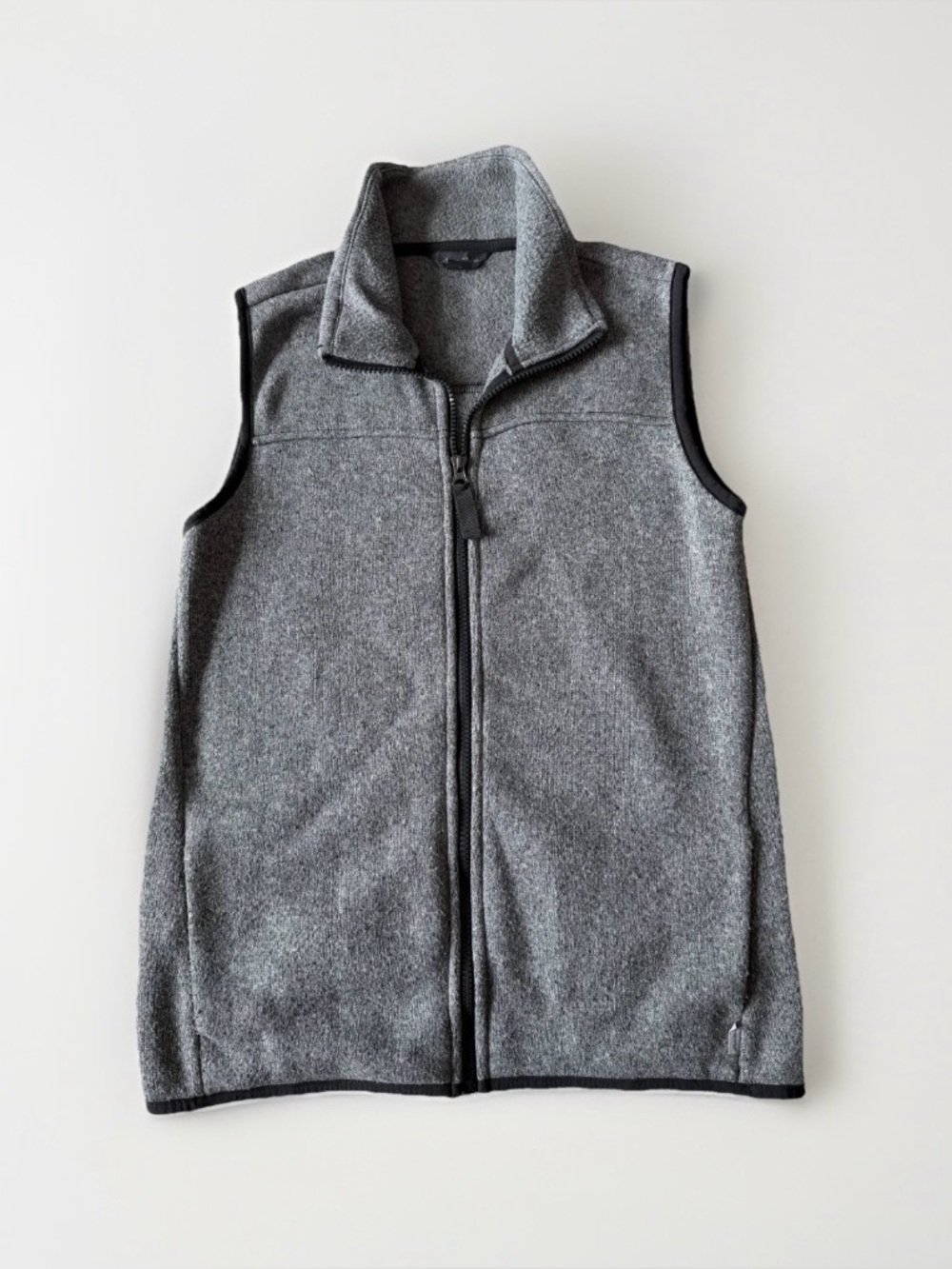 Sweater Fleece Vest Women XS Full Zip Mock Neck Eddie Bauer Gray Classic Outdoor